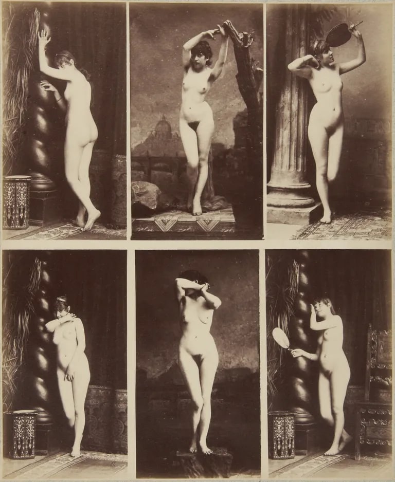 Six nude female figure studies