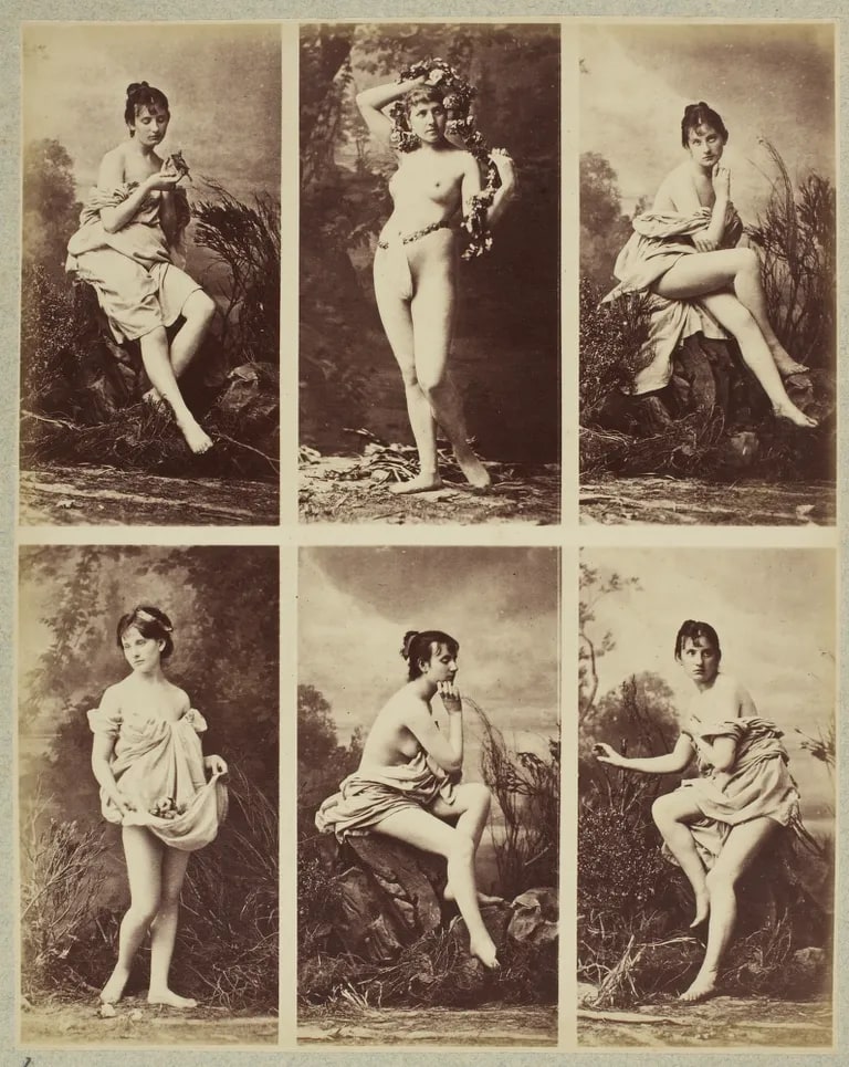 Six female figure studies