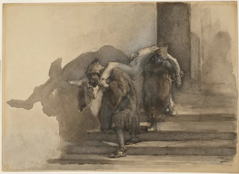 The Monatti, illustration to Alessandro Manzoni’s I Promessi Sposi