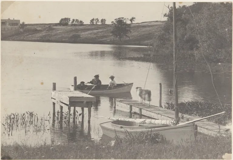 Hinckley Pond (Scene of docks and boats)