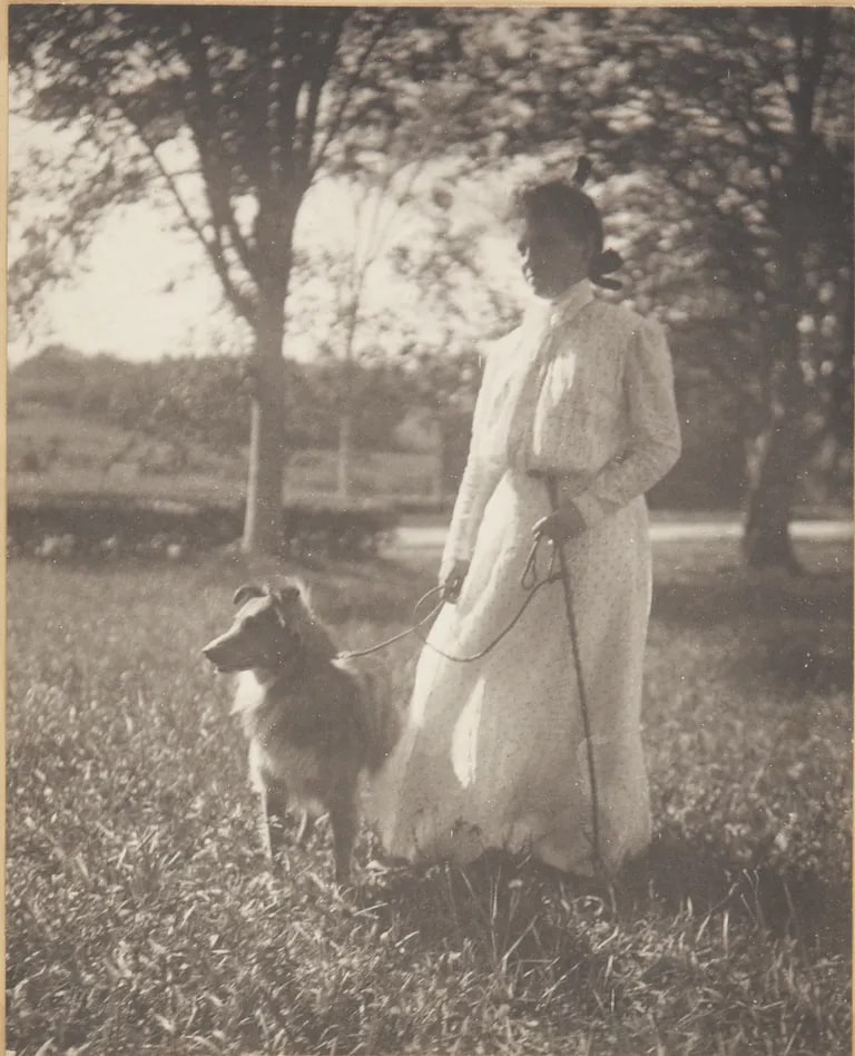 Mary W. Redfield, with Dog