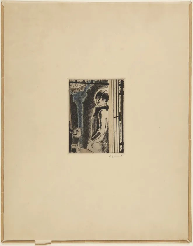 Woman Standing by a Table