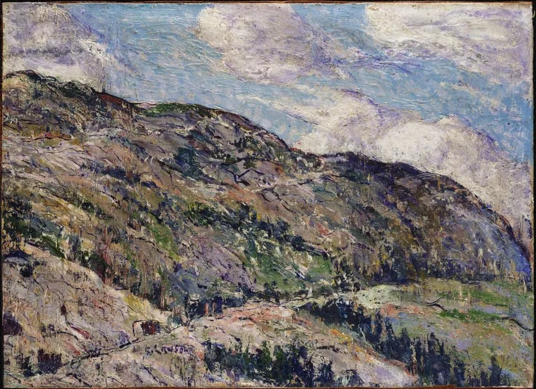 Mountain Scene - Hills in Mist