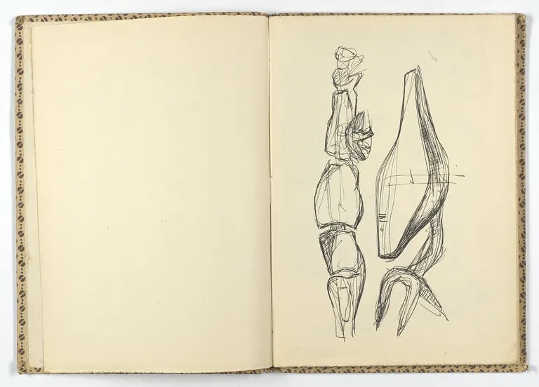Sketchbook featuring studies for Centaur with Pipes (Princeton)