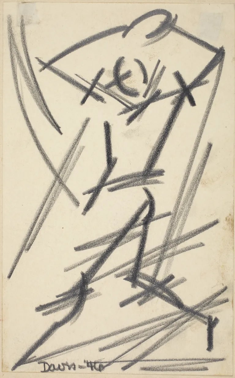 Baseball Player, Rhythms of Lines, from Portfolio of Drawings, 1919-1947