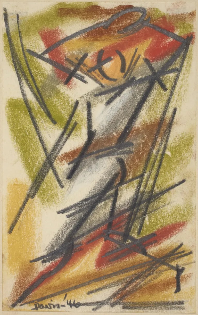 Baseball Player, Combined Rhythms of Lines and Areas, from Portfolio of Drawings, 1919-1947