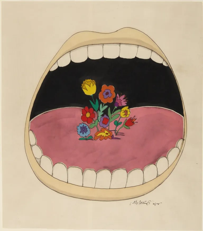 Open Mouth with Flowers