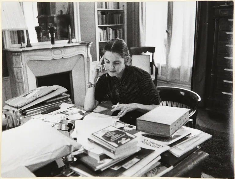 Mary McCarthy at her working table