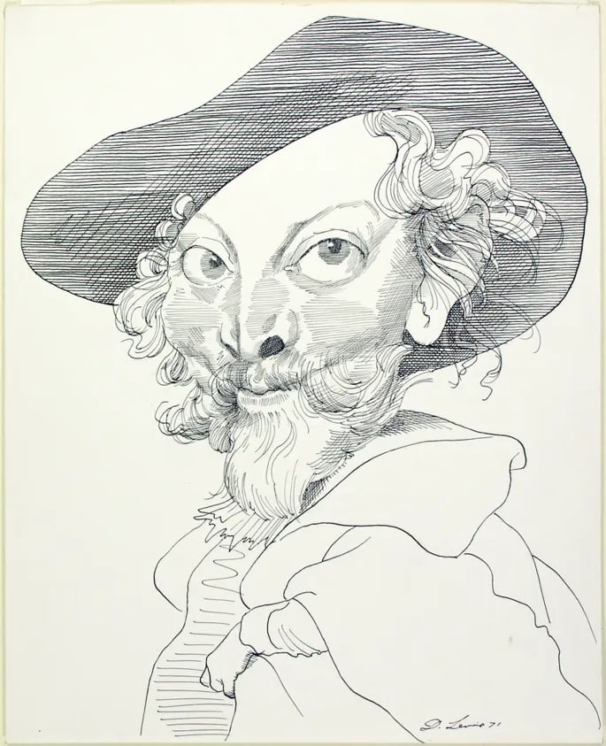 Caricature of Peter Paul Rubens (The New York Review of Books)