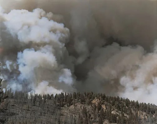 Smoke Above Fisher Creek, Calley Road Wildfire, 40,838 Acres Burned, Custer County, Idaho