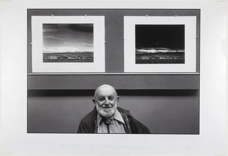 Ansel Adams with a straight and a fine print of Moonrise