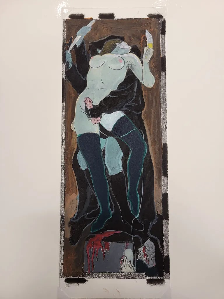 Confessional Study/Priest with Dildo and Knife