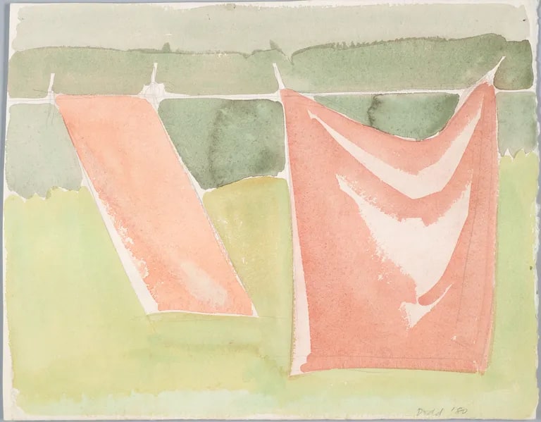 Two red curtains