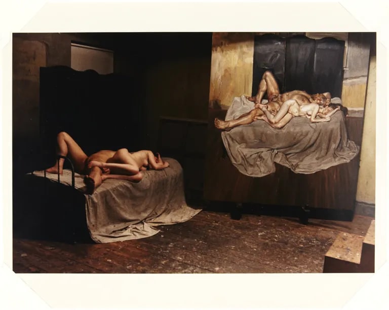 Leigh Bowery and Nicole Bateman, studio of Lucian Freud, London