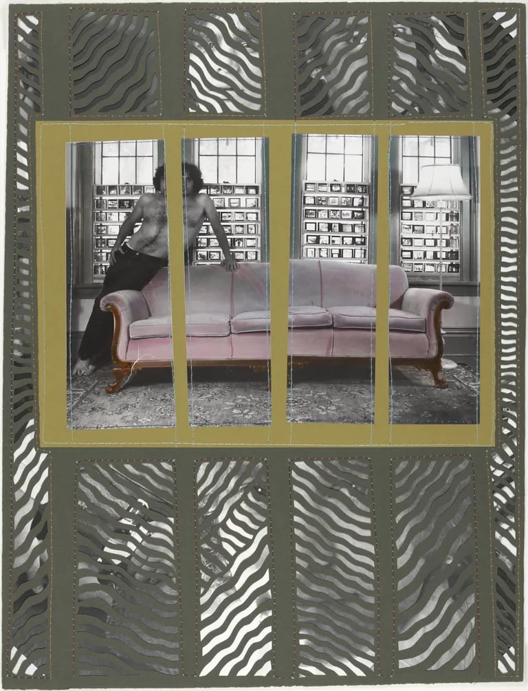 untitled (interior with sofa and figure)