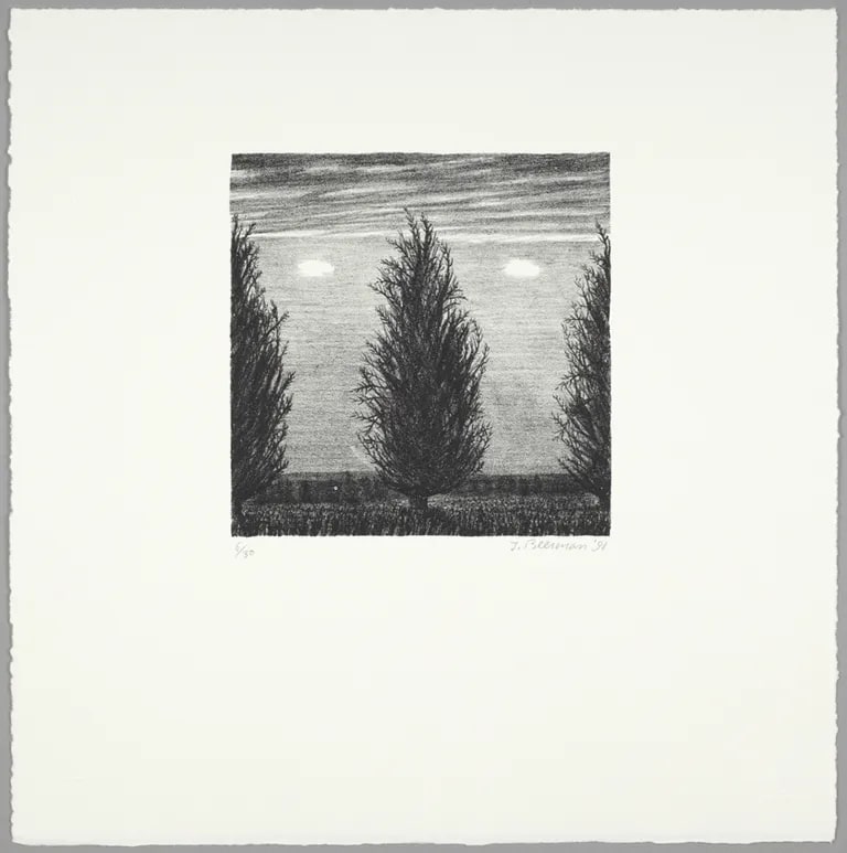 Three Trees, Two Clouds