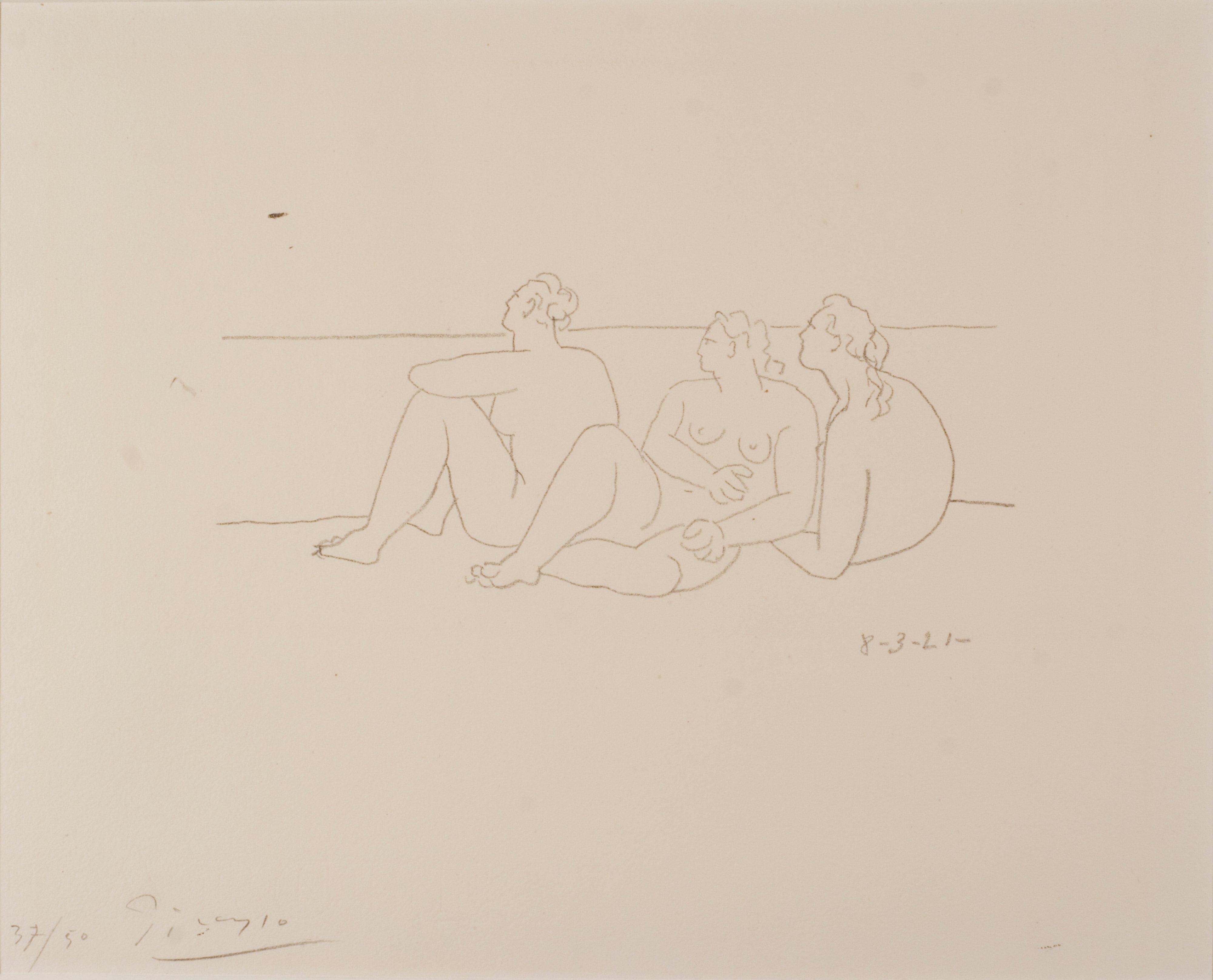 On the Beach, II (3 Nudes) (Sur la plage II, Trois Nus), 1921, from the portfolio Four Lithographs (Quatre Lithographies)