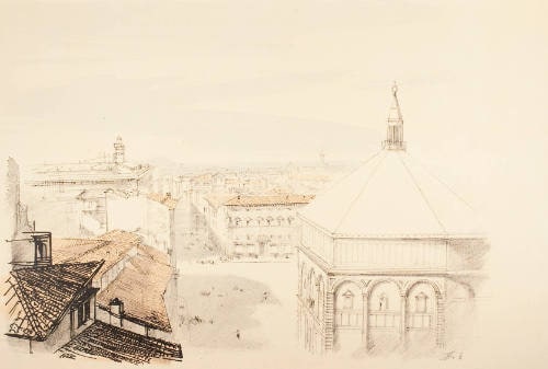 Battistero E Visione Di Frienze Dal Campanile Di Giotto