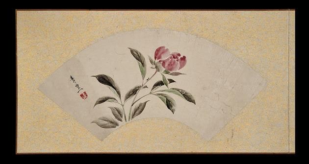 Album painting in fan shape
