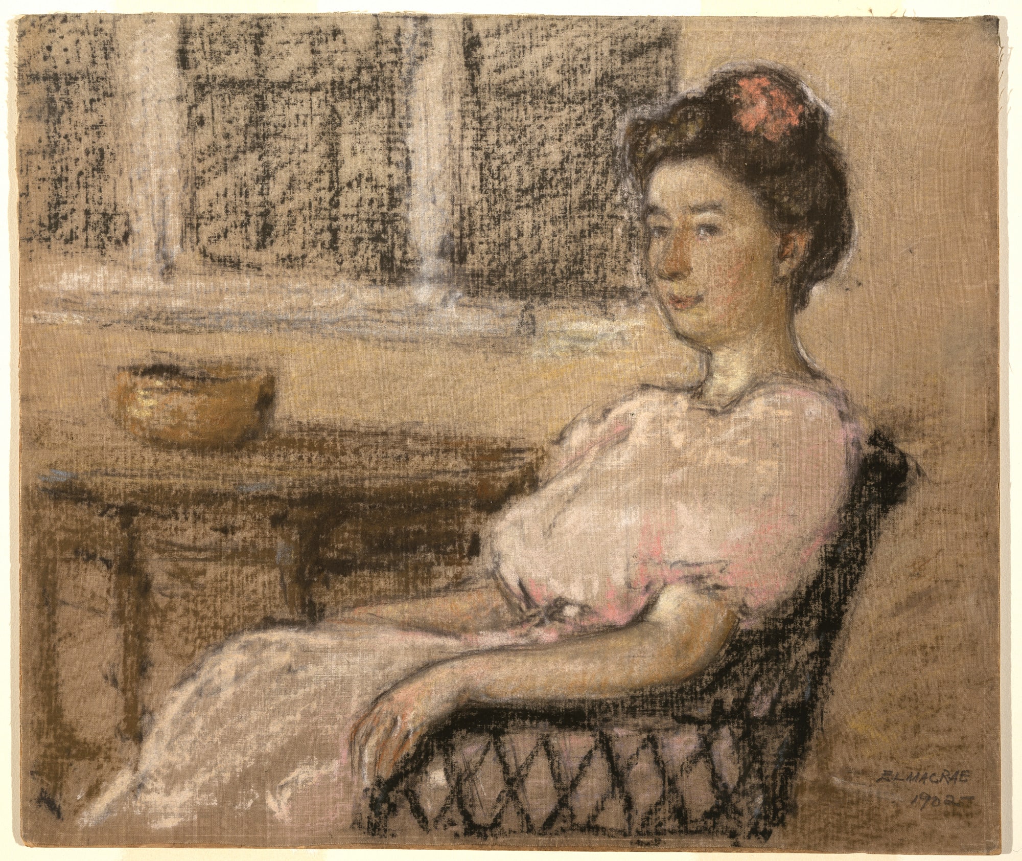 Seated Woman in Pink
