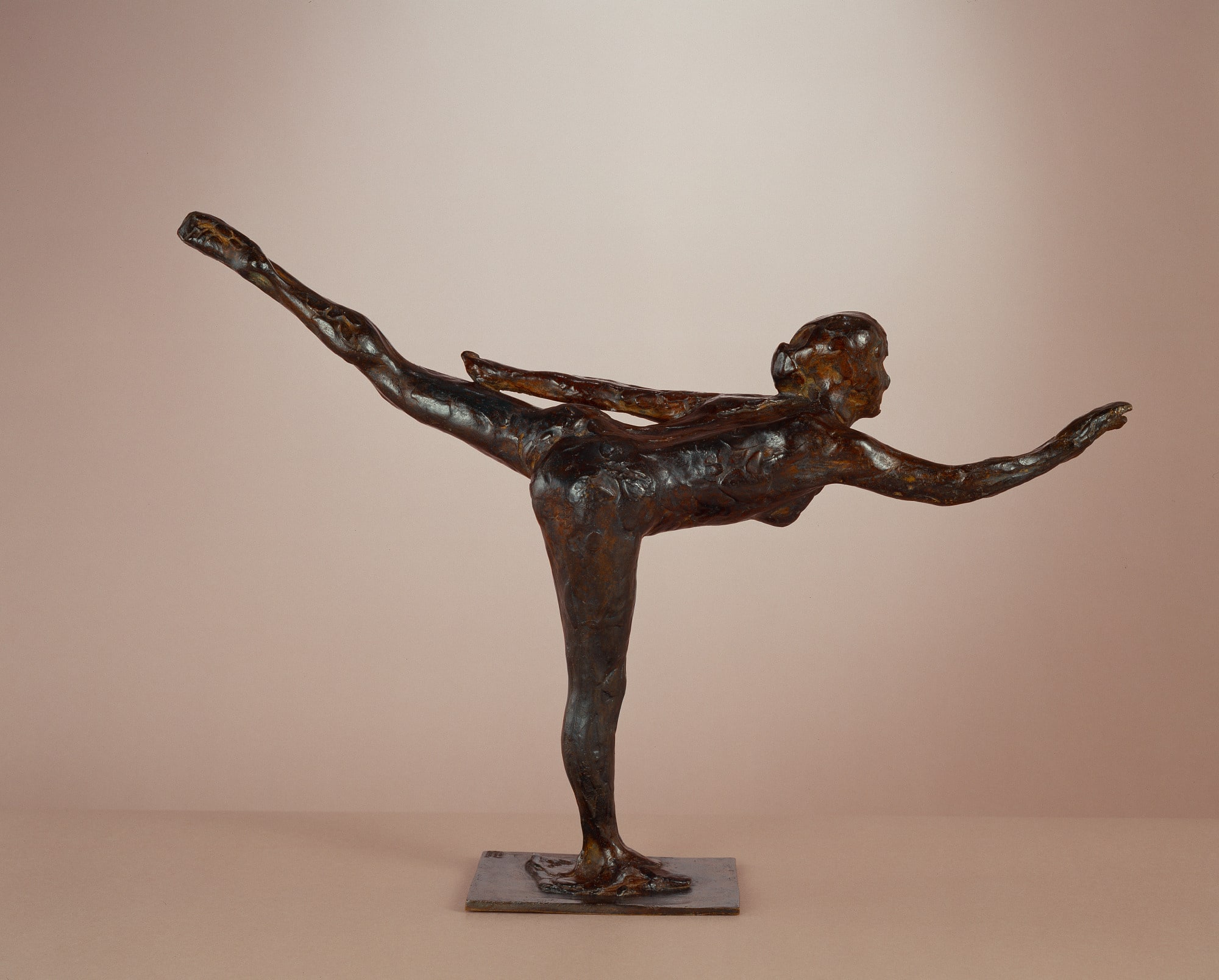 Dancer: Arabesque on Right Leg, Left Arm in Line