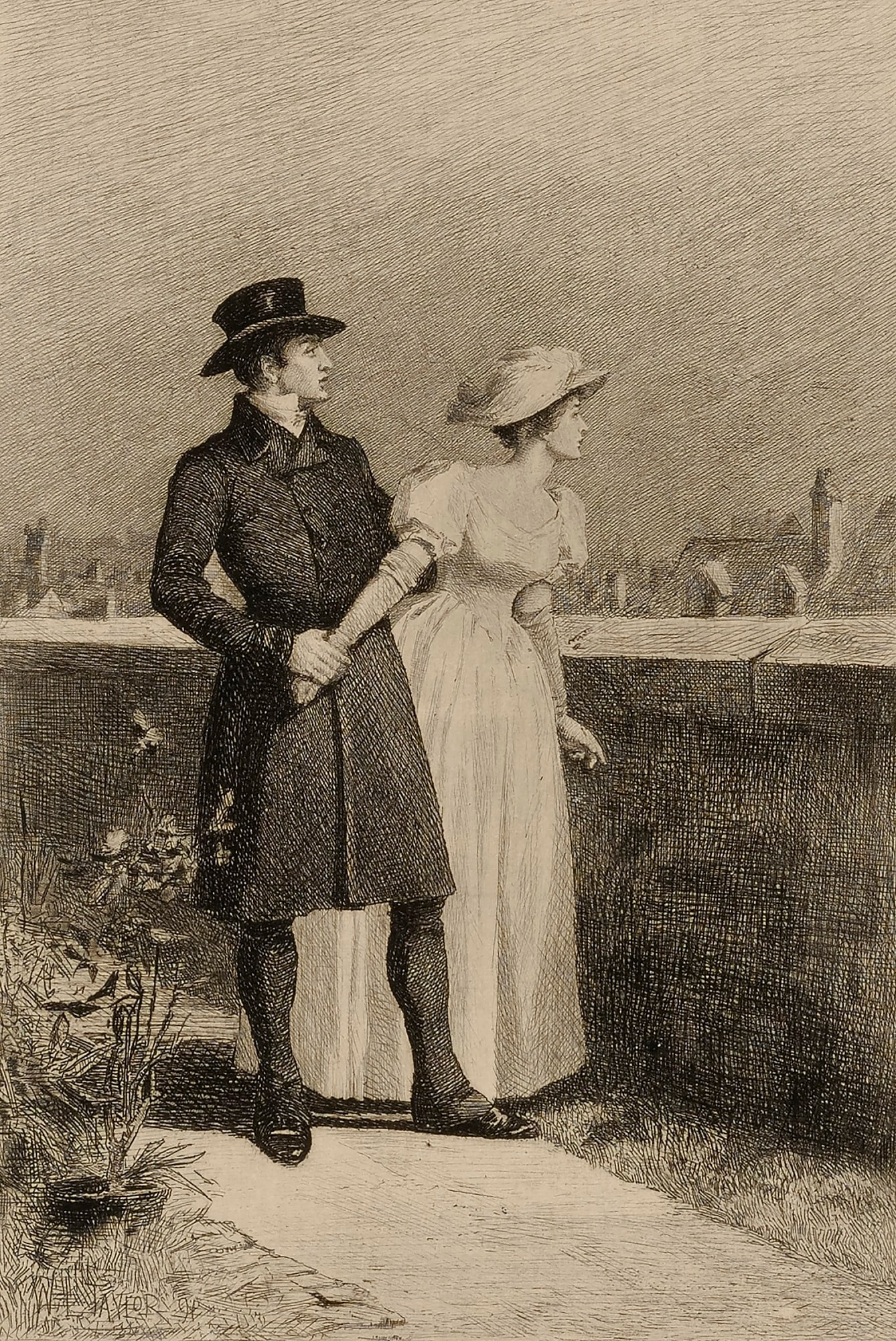 Untitled (couple beside a wall)