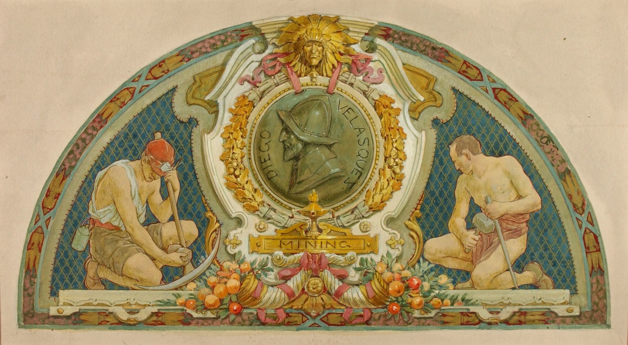 Mining (study for lunette, Old Senate Office Building)