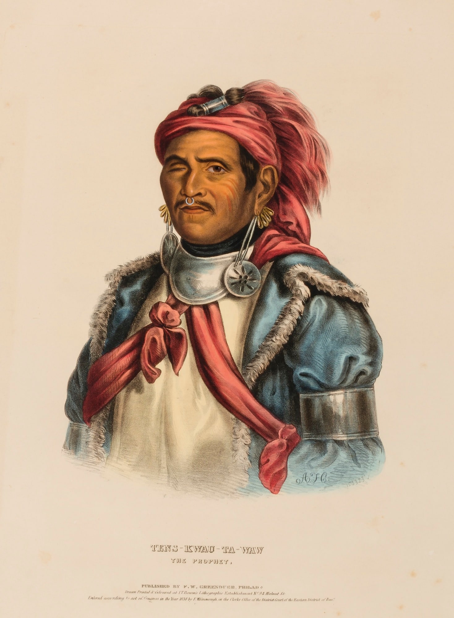 TENS-KWAU-TA-WAW. THE PROPHET., from History of the Indian Tribes of North America