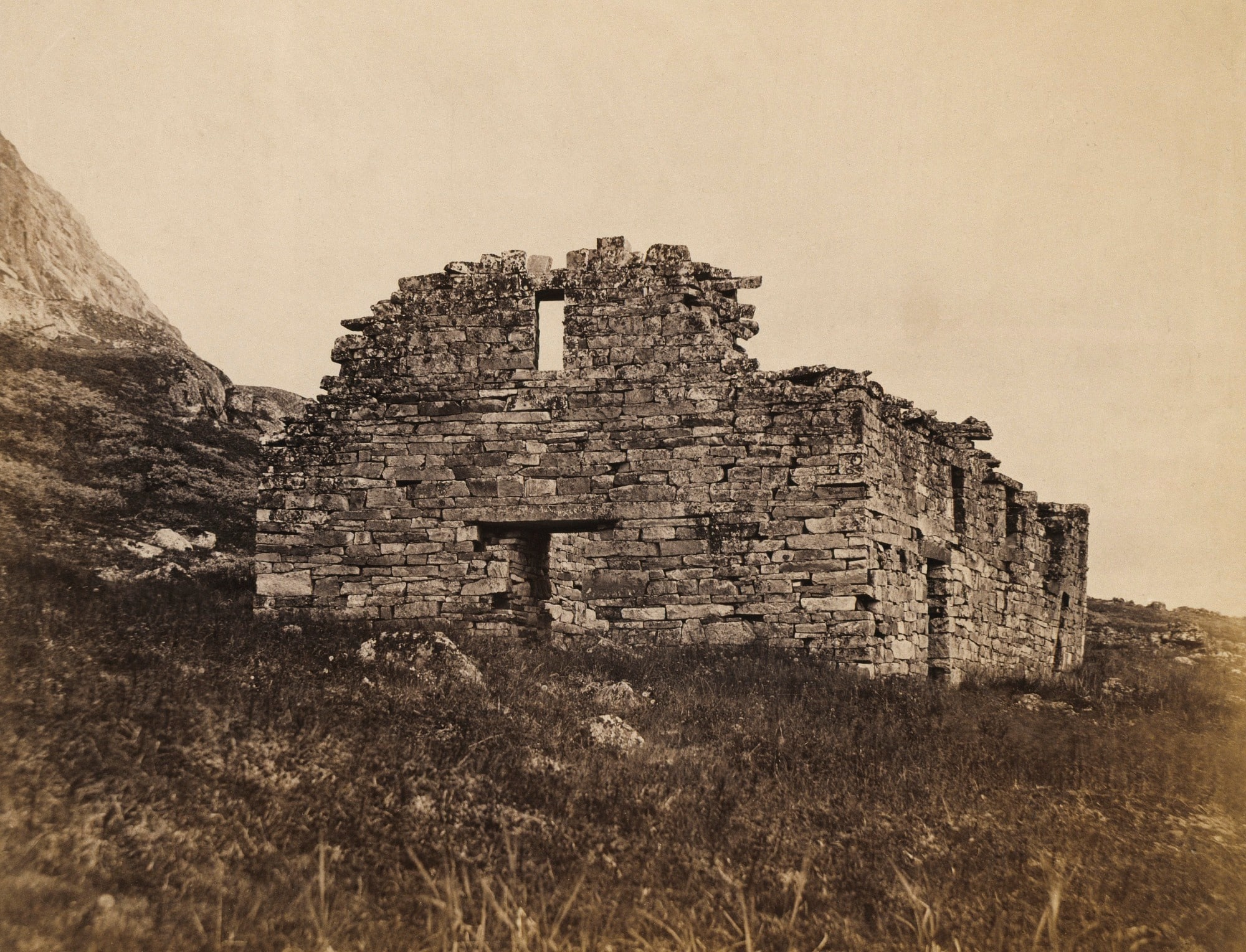 Arctic Regions: No. 24, A Nearer View of the Church, with a Portionof the Ruins of the Wall, and also a Round Tower a Short Distance from the Church