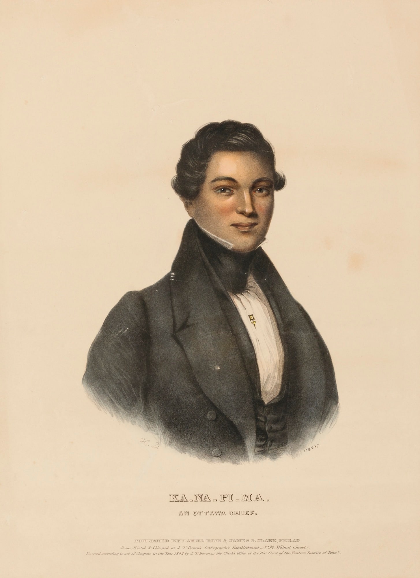 KA-NA-PI-MA, AN OTTAWA CHIEF., from History of the Indian the Indian Tribes of North America