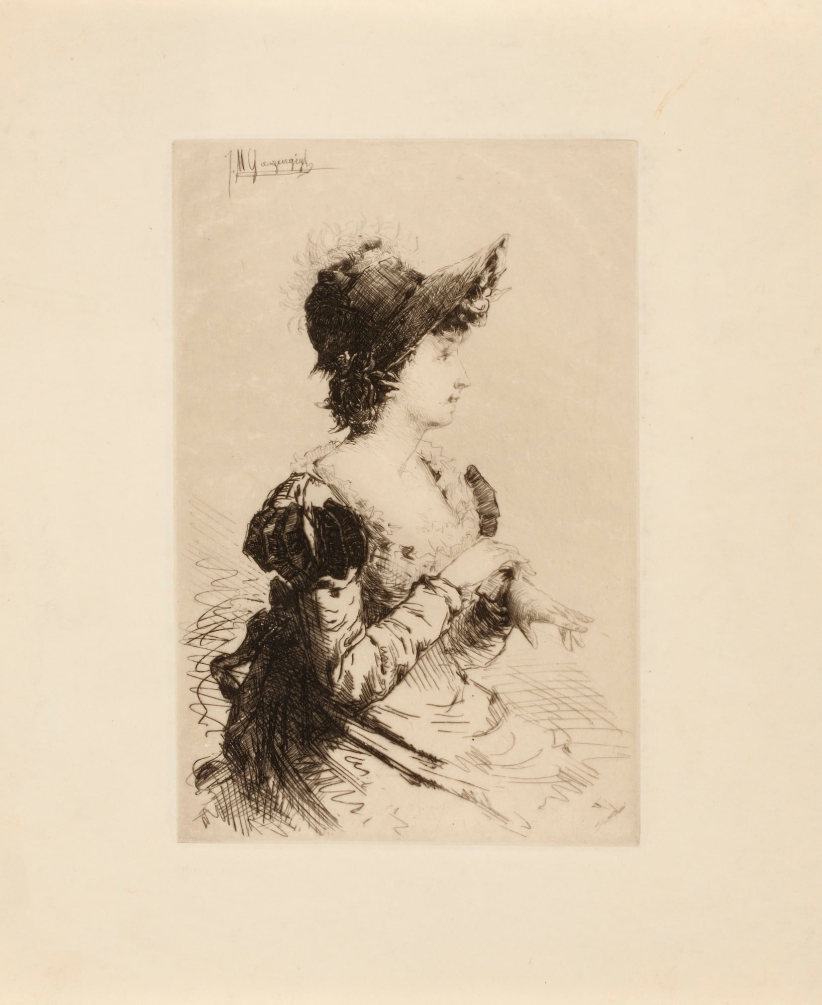 Untitled (woman putting on gloves)