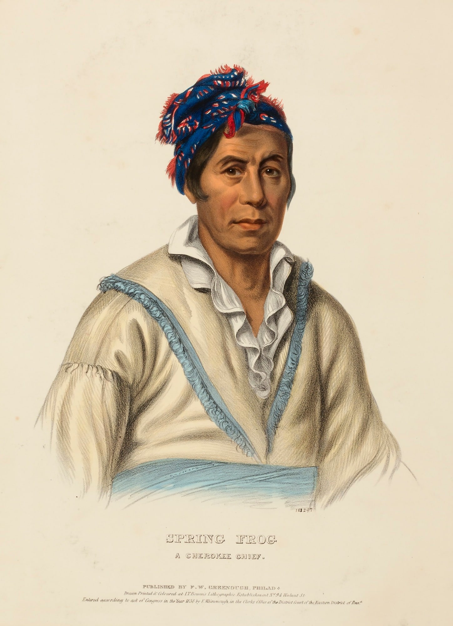 SPRING FROG. A CHEROKEE CHIEF, from History of the Indian Tribes of North America