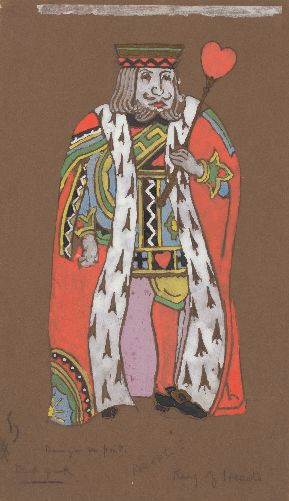King of Hearts (costume design for Alice-in-Wonderland, 1915