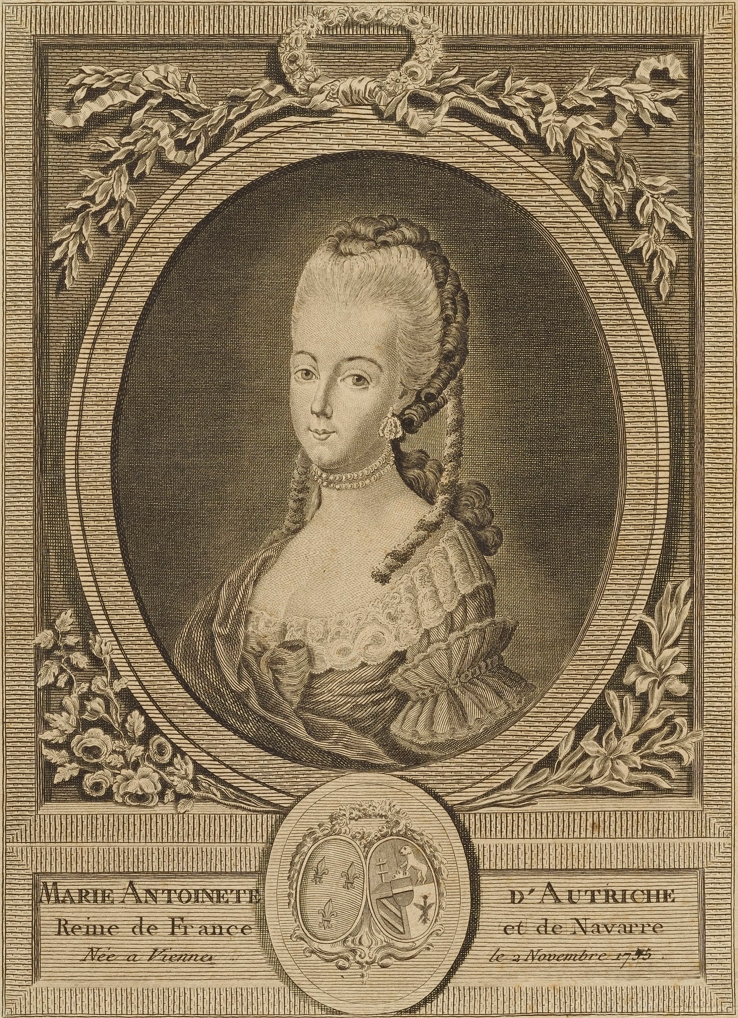 Marie Antionete [sic] D'Autriche, Reine de France et de Navarre, Nee a Vienna 2 November 1755