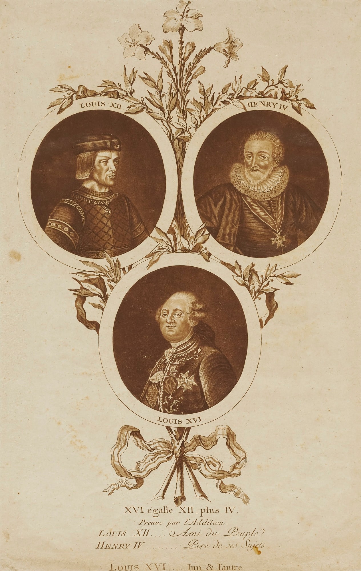 Louis XII, Henry IV et Louis XVI