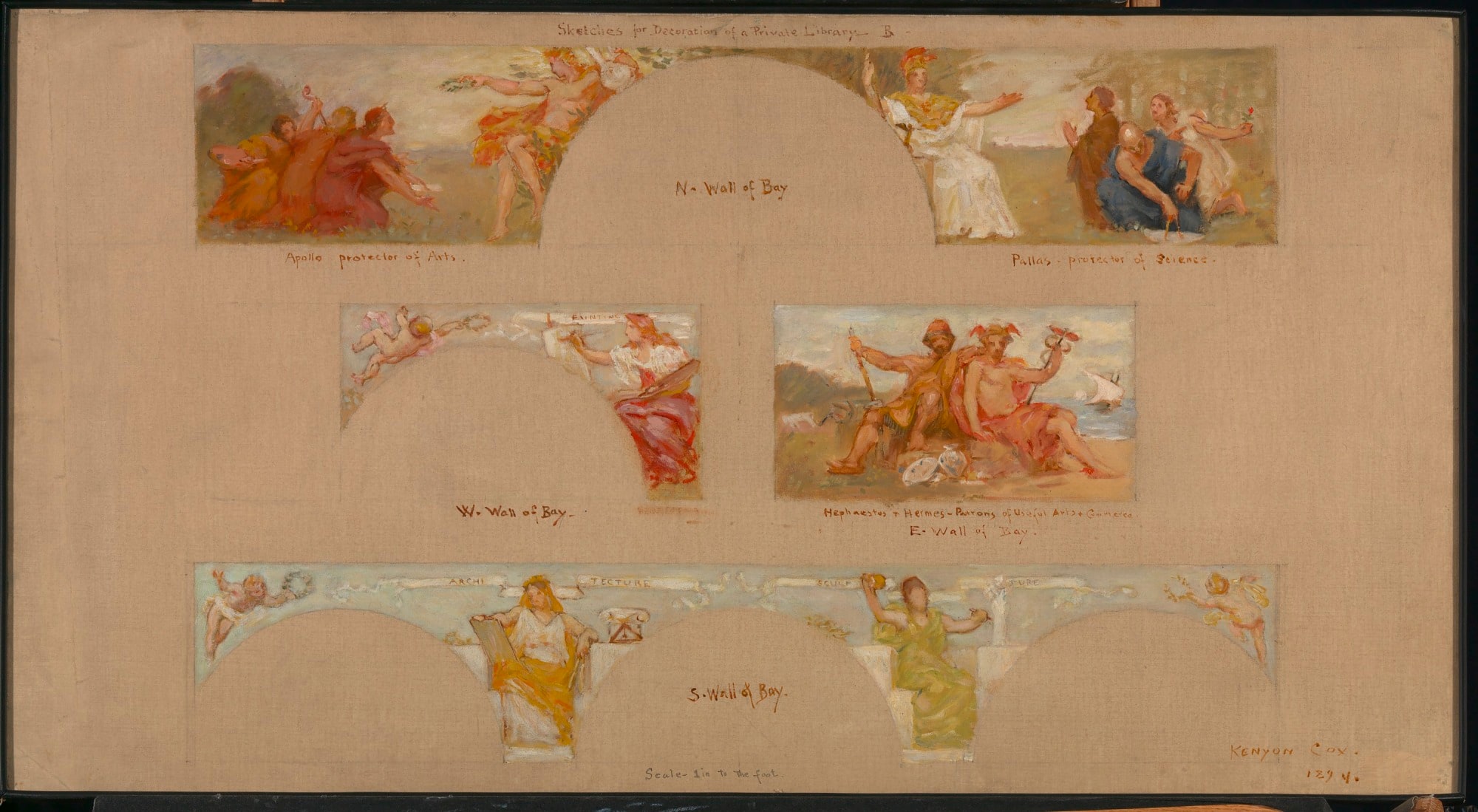 Sketches for a Decoration of a Private Library "B"