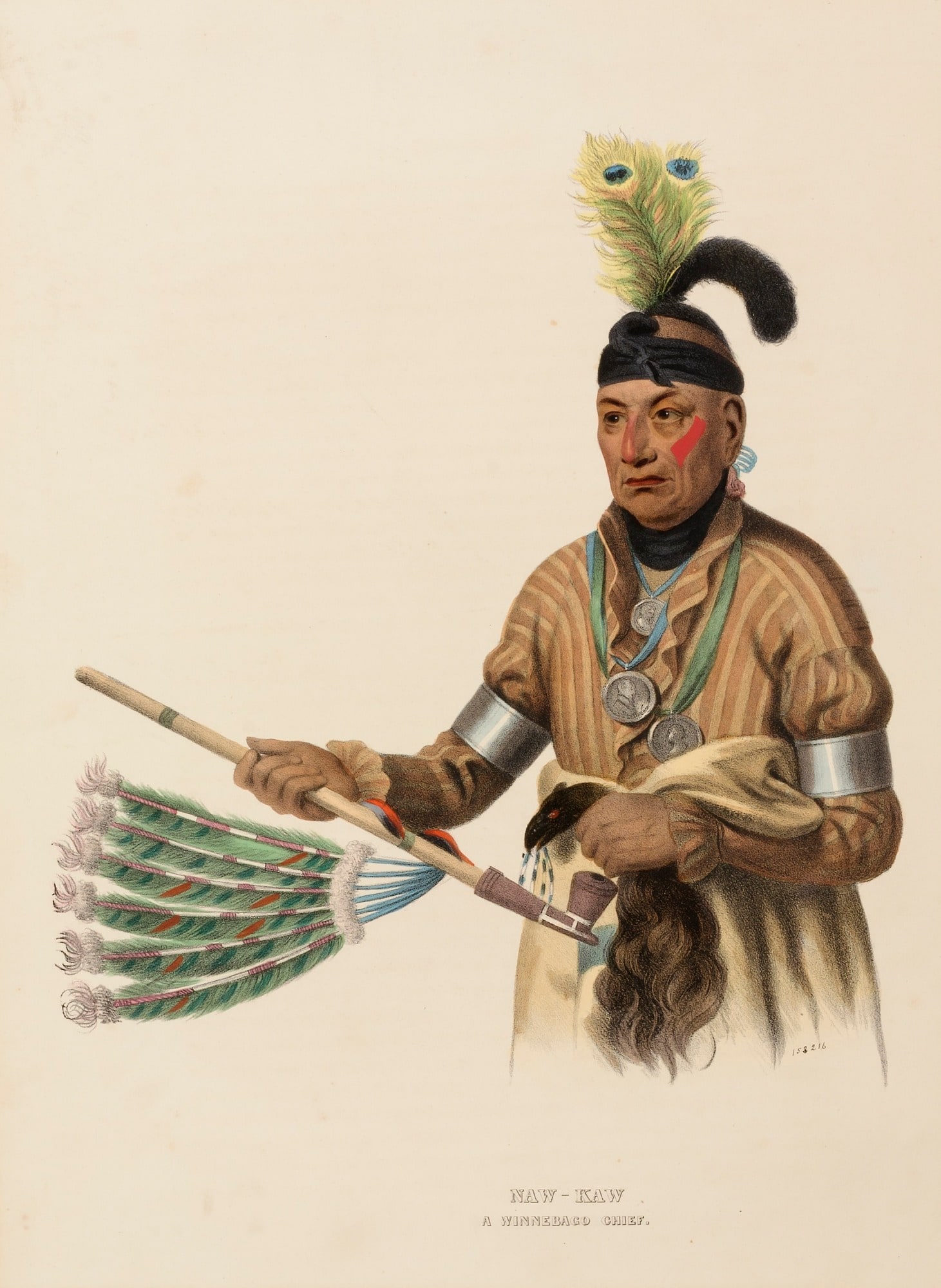 NAW-KAW. A WINNEBAGO CHIEF., from History of the Indian Tribes of North America