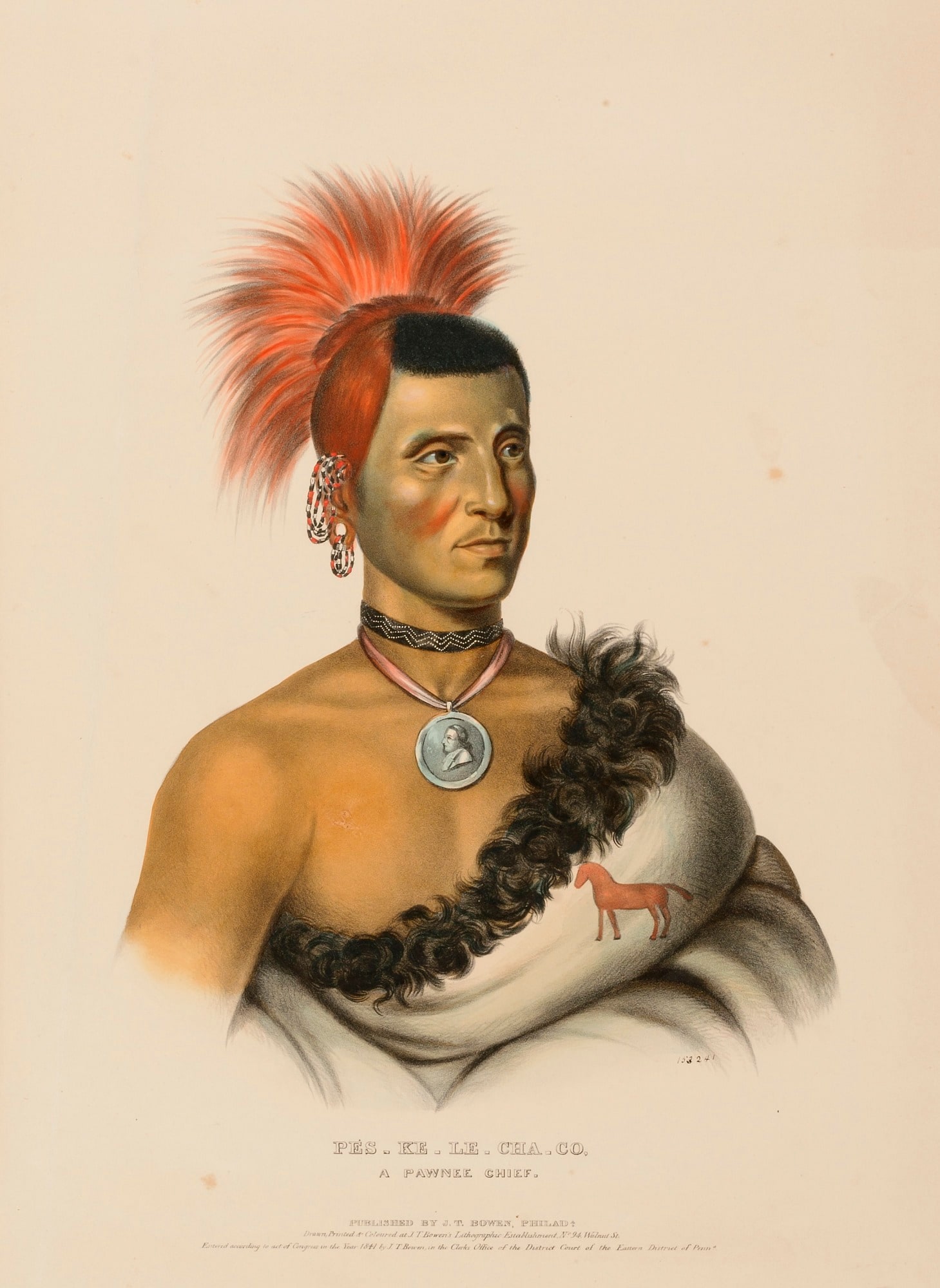 PES-KE-LE-CHA-CO, A PAWNEE CHIEF., from History of the Indian Tribes of North America