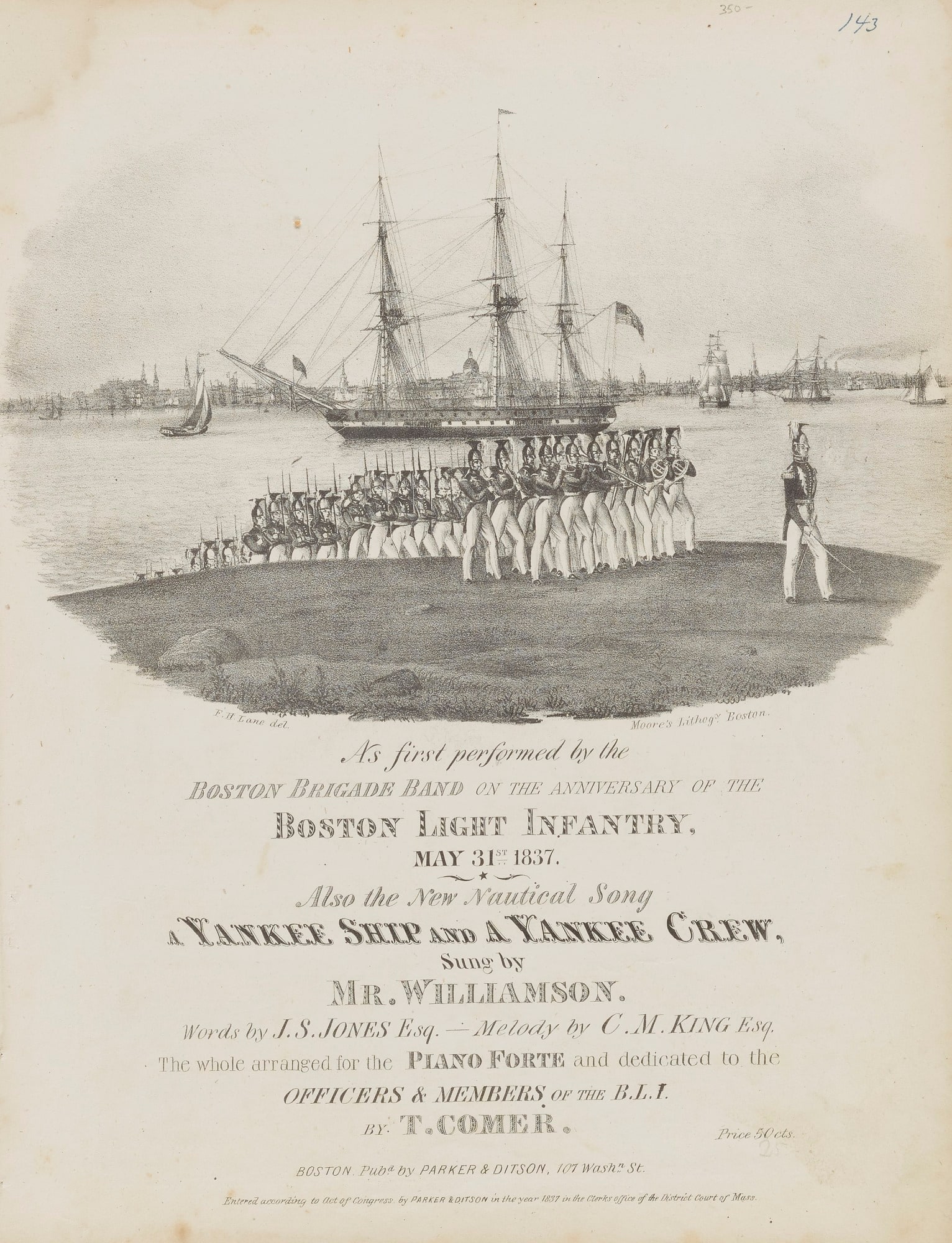 A Yankee Ship and a Yankee Crew (Sheet Music Cover)