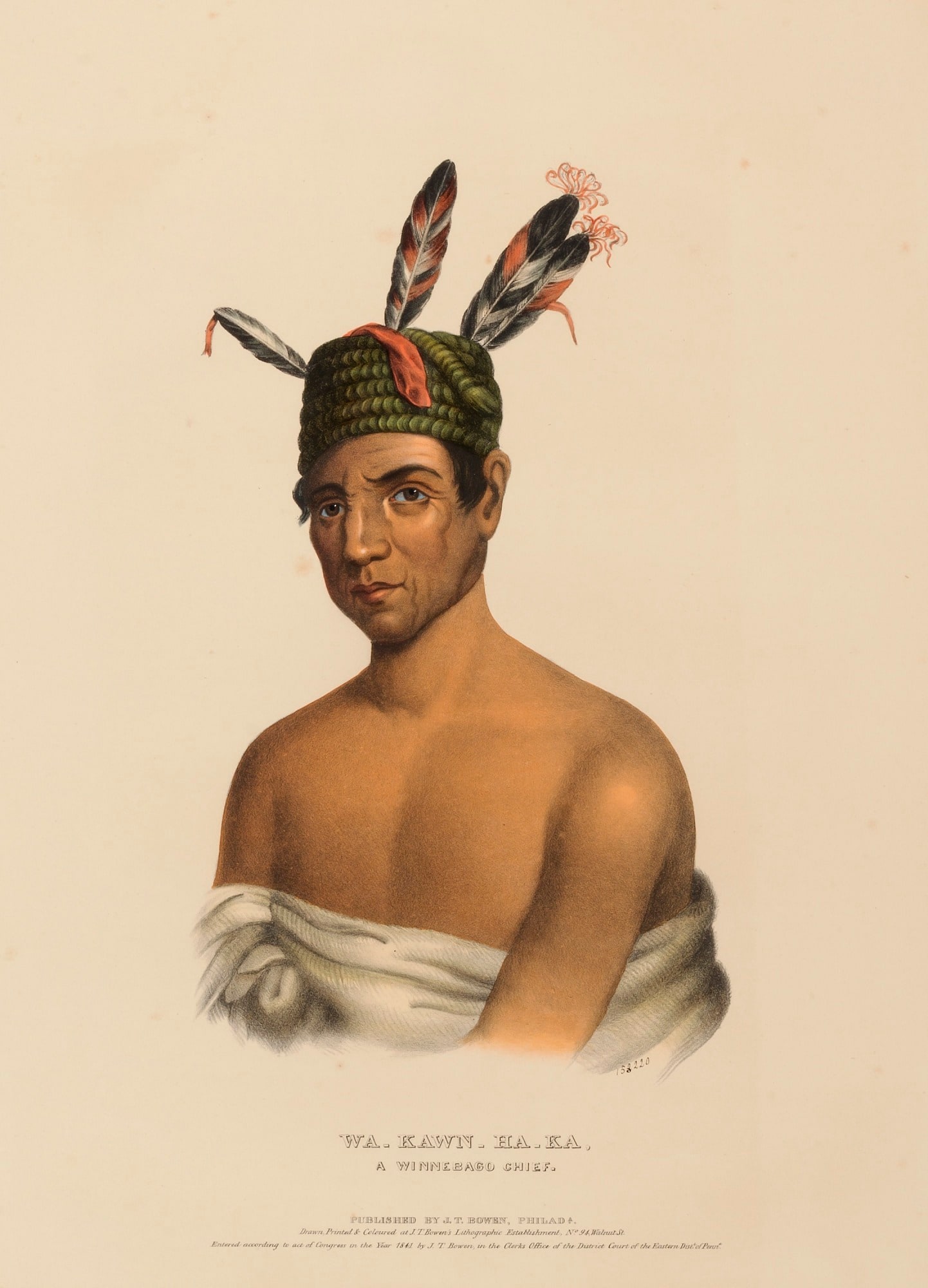 WA-KAWN-HA-KA, A WINNEBAGO CHIEF., from History of the Indian Tribes of North America