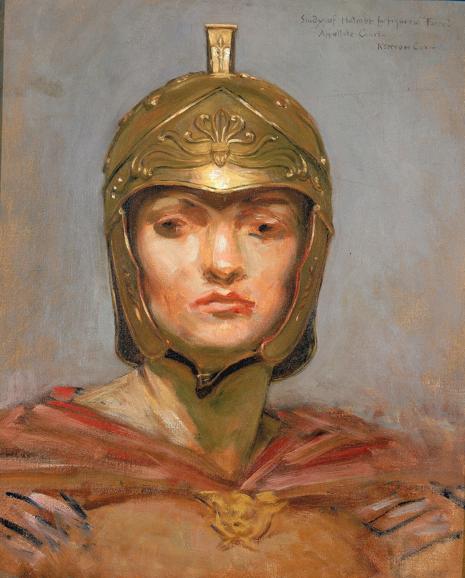 Study for Mural for Appellate Court Building, New York; "Statute Law", Helmet for Figure of "Force"