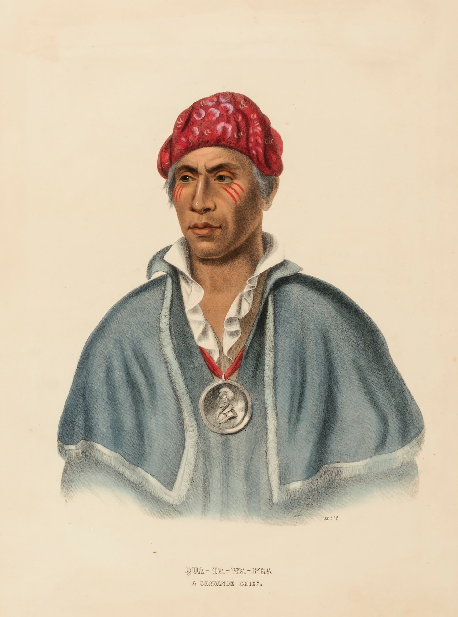QUA-TA-WA-PLA. A SHAWANOE CHIEF from History of the Indian Tribes of North America