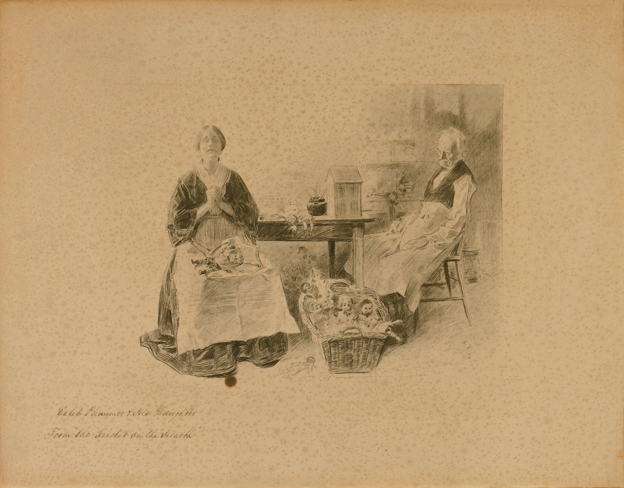 Caleb Plummer and His Daughter, from "The Cricket on the Hearth"