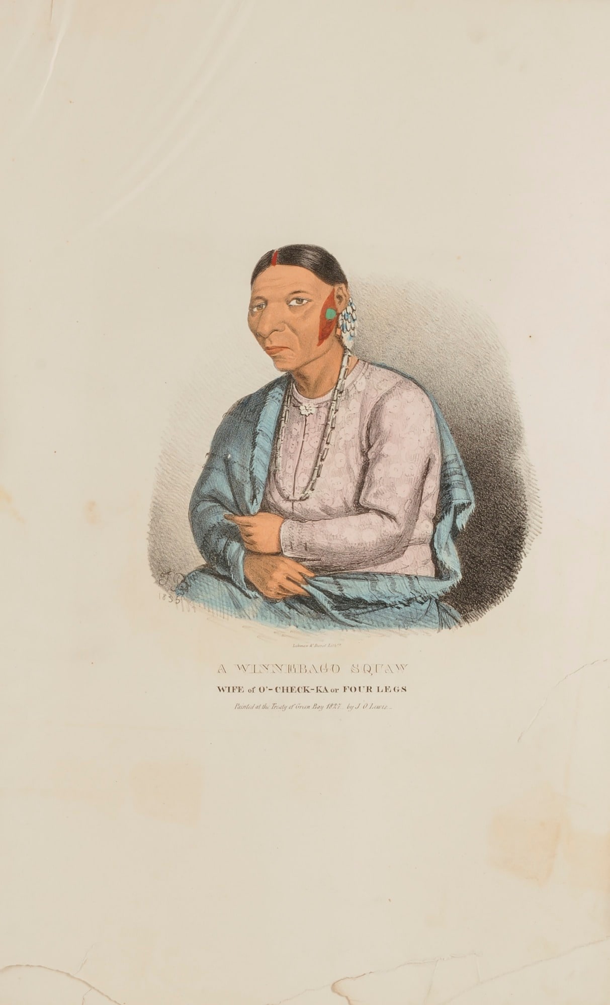 A Winnebago Woman; Wife of O'-CHECK-KA or Four Legs, from the Aboriginal Portfolio