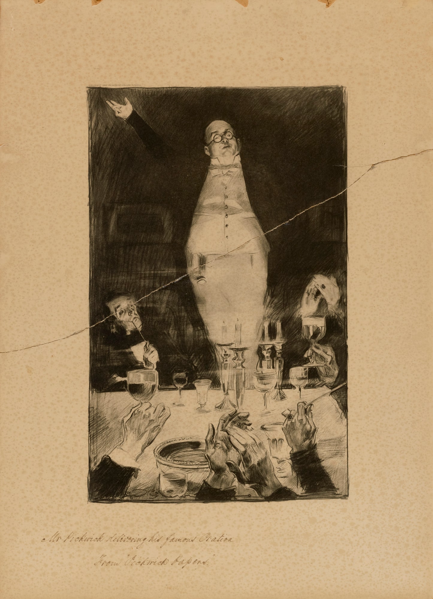 Mr. Pickwick Delivering His Famous Oration, from "Pickwick Papers"