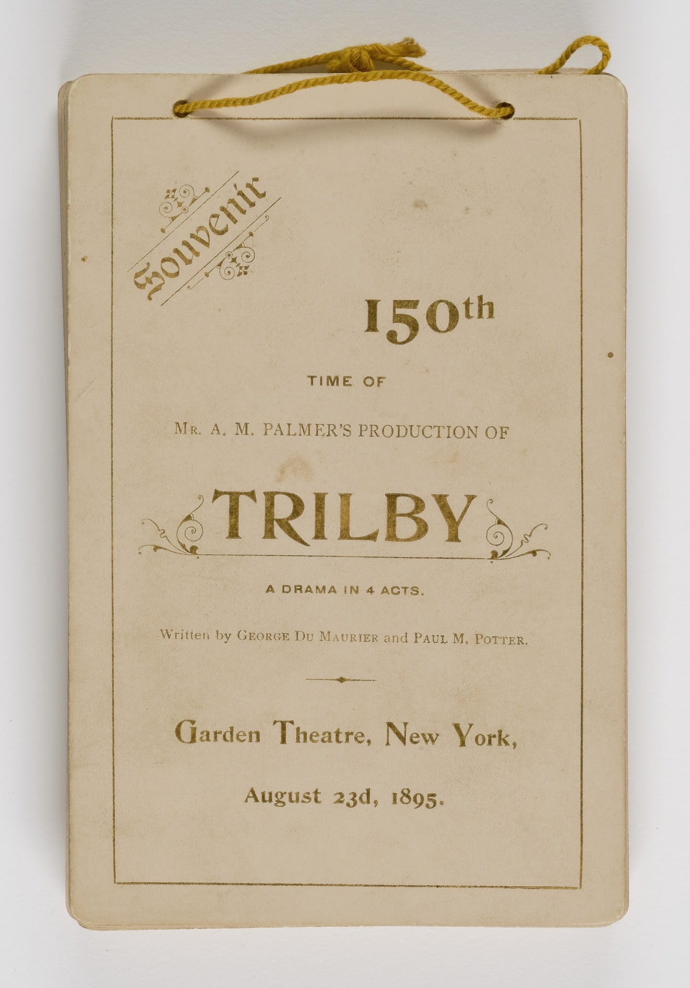 Souvenir, 150th Time of Mr. a.m. Palmer's Production...
