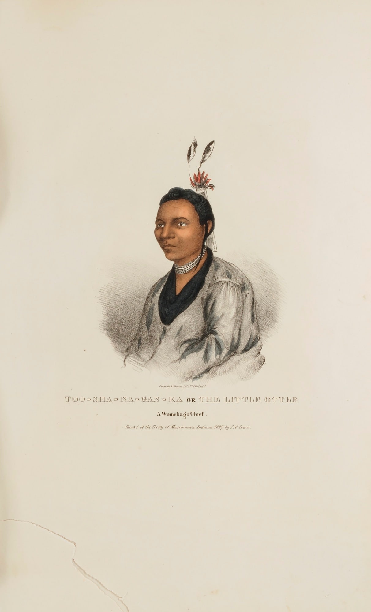 TOO-SHA-NA-GAN-KA or The Little Otter; A Winnebago Chief, from The Aboriginal Portfolio