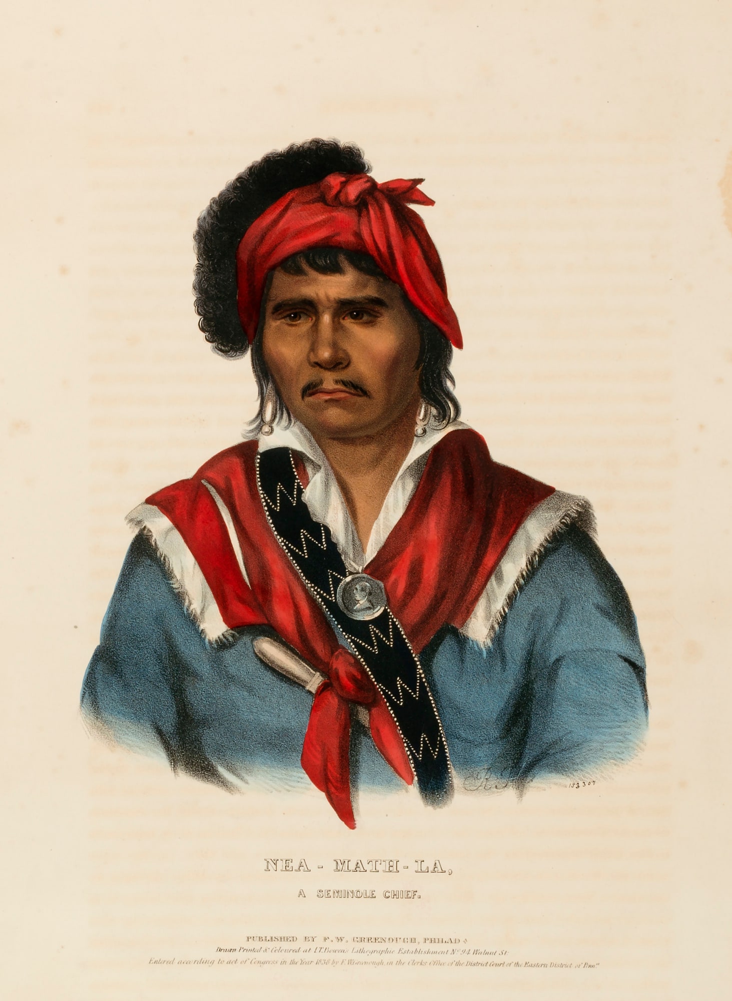 NEA-MATH-LA, A SEMINOLE CHIEF., from History of the Indian Tribes of North America