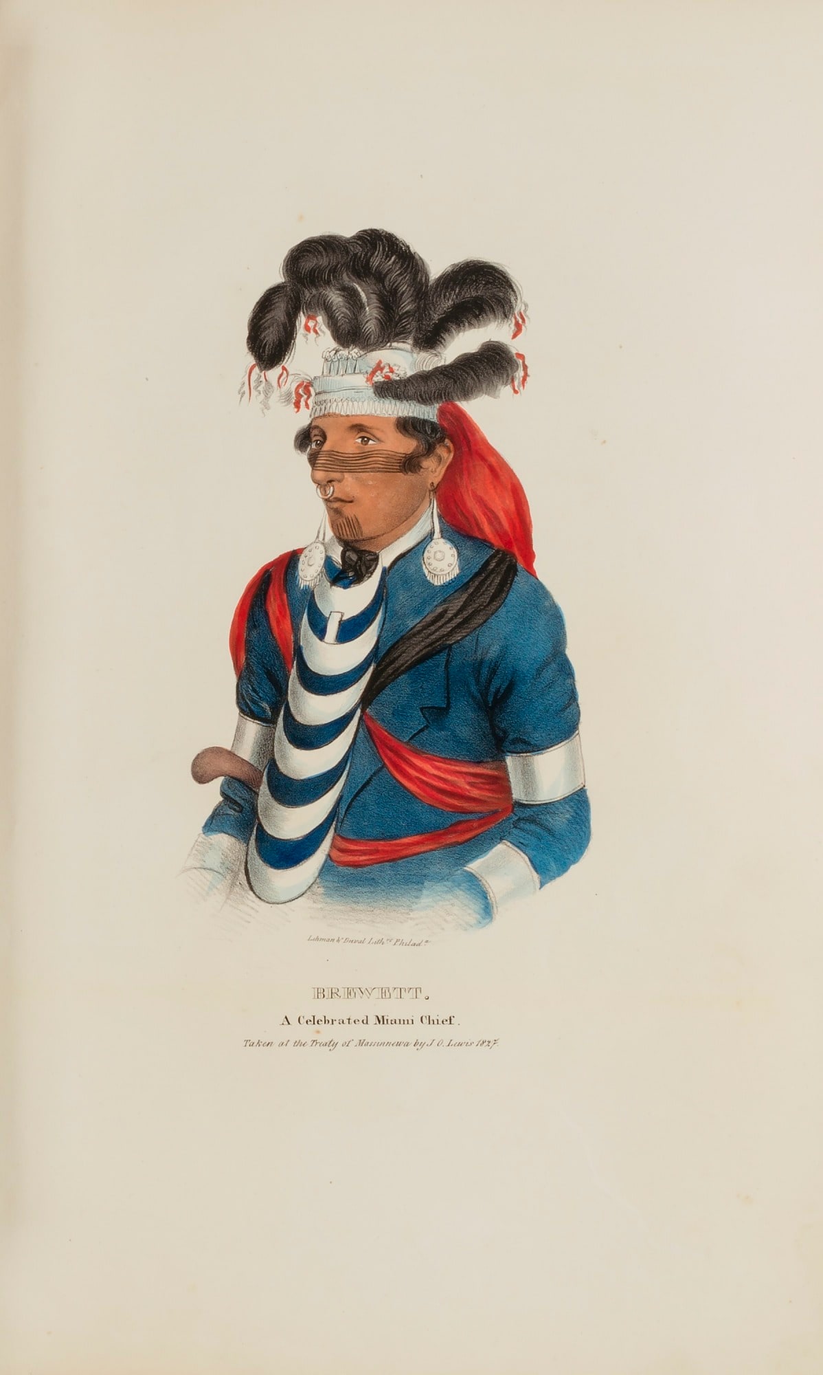 BREWETT; A Celebrated Chief Miami Chief, from The Aboriginal Portfolio