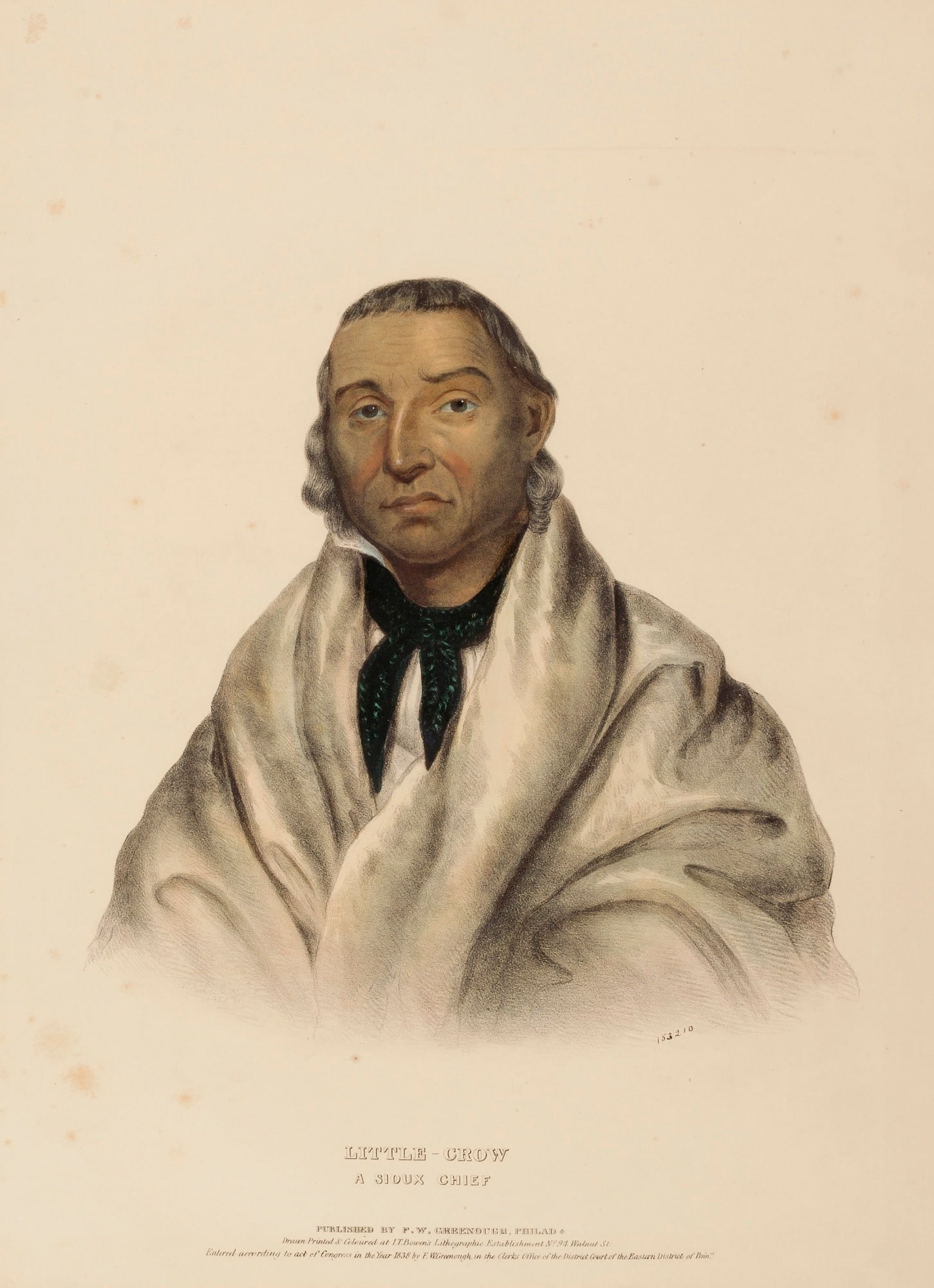 LITTLE CROW. A SIOUX CHIEF, from History of the Indian Tribes of North America